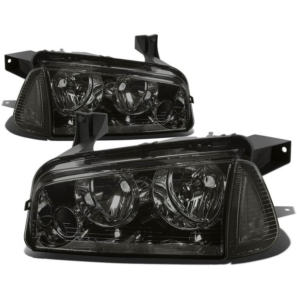 Black Trim//Clear Lens White LED Corner Signal Lights By DEPO Fit 2006-2010 Dodge Charger